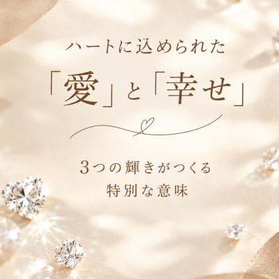 【CHARMY】〜永遠の幸福を胸元に〜3つのダイヤモンドが描くハートジュエリー