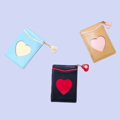 【ハートモチーフ♡】レザーパスケース
